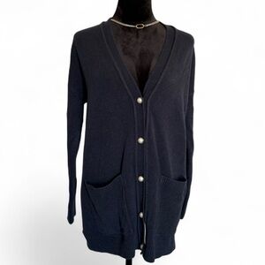 Ann Taylor Navy Blue Cardigan Sweater